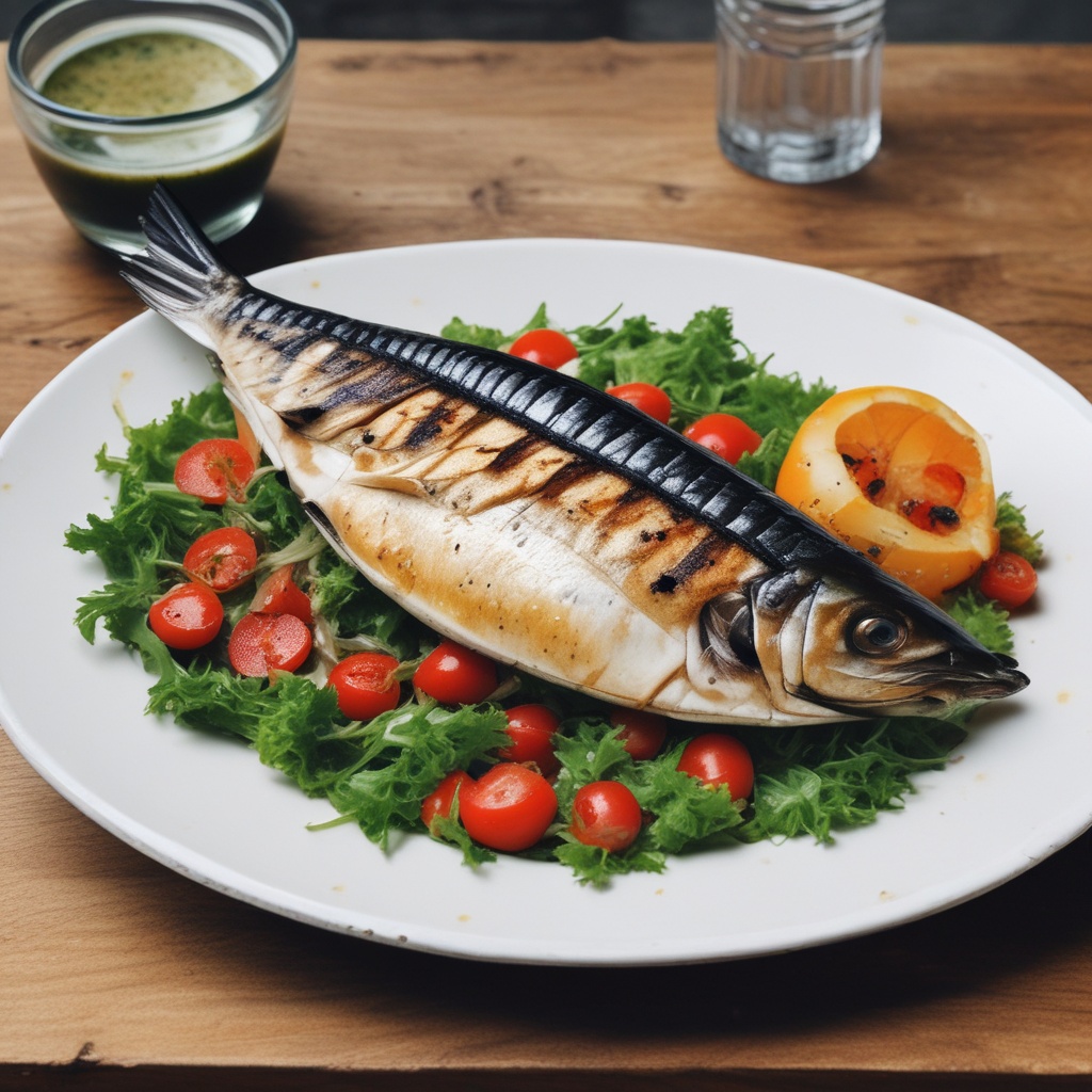 Grilled mackerel dish